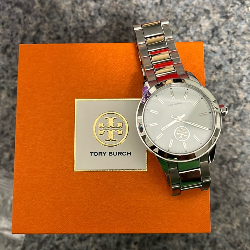 Tory Burch TBW 1201 Women’s Collins Silver-Tone Watch